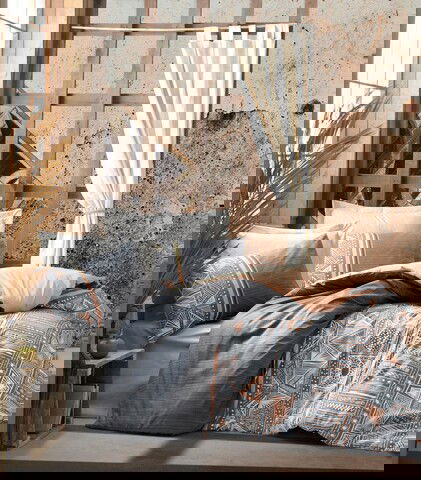 Lenjerie de pat pentru o persoana Single XXL (DE), Adiel - Grey, Cotton Box, Bumbac Ranforce