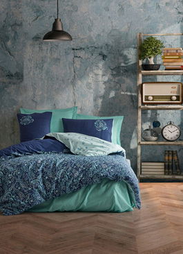 Lenjerie de pat pentru o persoana Single XL (DE), Cadee - Mint, Cotton Box, Bumbac Ranforce