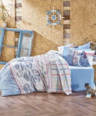 Lenjerie de pat dubla (ES), Seaport - Blue, Cotton Box, Bumbac Ranforce