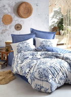 Lenjerie de pat dubla (DE), Egina - Blue, Cotton Box, Bumbac Ranforce
