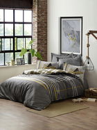Lenjerie de pat dubla (DE), Leonardo - Grey, Cotton Box, Bumbac Ranforce