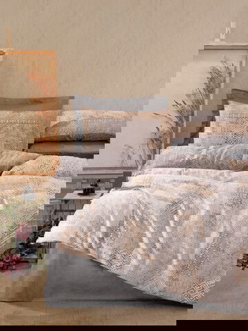 Lenjerie de pat pentru o persoana Single XXL (DE), Amentes - Grey, Cotton Box, Bumbac Satinat