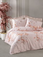 Lenjerie de pat dubla King (FR), Pansy - Beige, Cotton Box, Bumbac Satinat