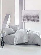 Lenjerie de pat dubla (DE), Elegant - Grey, Cotton Box, Bumbac Satinat