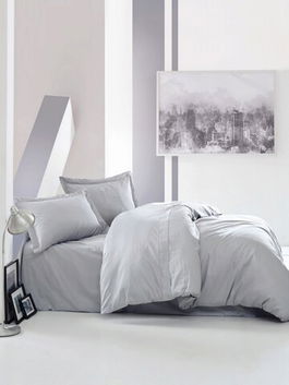 Lenjerie de pat dubla (DE), Elegant - Grey, Cotton Box, Bumbac Satinat