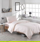 Lenjerie de pat pentru o persoana (EU) (IT), 2 piese, Paint - Salmon, EnLora Home, 65% bumbac/35% poliester