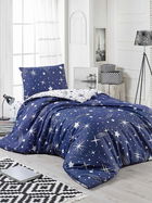 Set lenjerie de pat pentru o persoana Single XL (DE), 2 piese, Halley - Dark Blue, EnLora Home, 65% bumbac/35% poliester