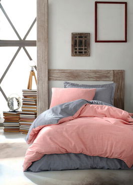 Lenjerie de pat pentru o persoana (ES), 2 piese, Maxi Color - Powder, Eponj Home, 65% bumbac/35% poliester