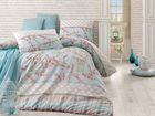 Lenjerie de pat dubla (EU) (IT), 3 piese, Birdcage - Turquoise, Eponj Home, 65% bumbac/35% poliester