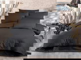 Lenjerie de pat pentru o persoana (FR), 2 piese, Lilyum - Anthracite, Kırlent Store, 70% poliester/30% bumbac