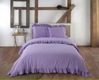 Lenjerie de pat pentru o persoana (FR), 2 piese, Exclusive Stonewashed - Violet, Limasso, Bumbac