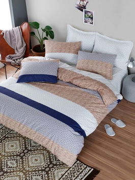 Lenjerie de pat pentru o persoana (SE), Tigre - Beige, Mijolnir, Bumbac Ranforce