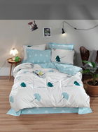 Lenjerie de pat pentru o persoana Single XXL (DE), Flor - Mint, Mijolnir, Bumbac Ranforce