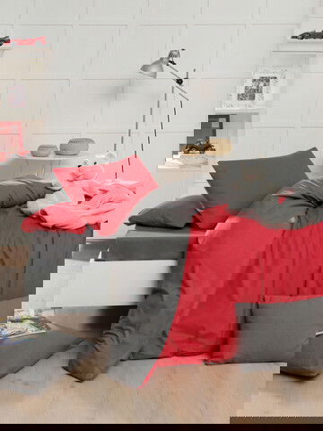 Lenjerie de pat pentru o persoana Single XXL (DE), Çift Yönlü - Red, Grey, Mjolnir, Bumbac Ranforce