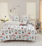 Lenjerie de pat dubla King (DE), 3 piese, Love Pandas, Mijolnir, Bumbac Ranforce