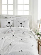 Lenjerie de pat dubla King (BL), Eles - White, Mijolnir, Bumbac Ranforce