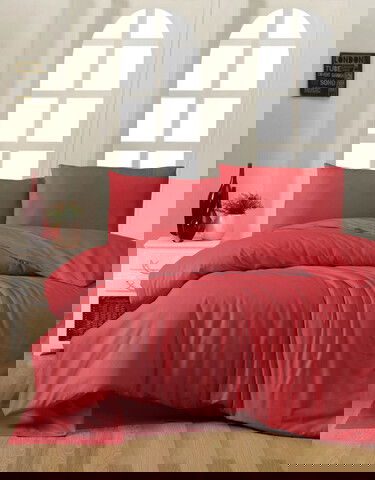 Lenjerie de pat pentru o persoana Single XL (DE), Red, Patik, Bumbac Ranforce
