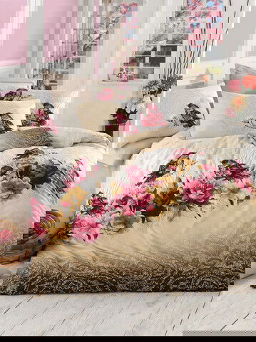 Lenjerie de pat pentru o persoana (DE), Çalıkuşu - Brown, Pearl Home, Bumbac Ranforce