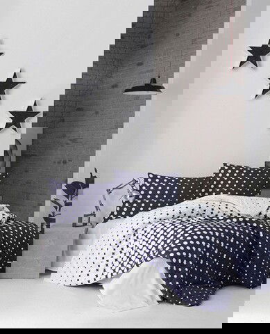 Lenjerie de pat pentru o persoana (DE), Puanline - Dark Blue, Pearl Home, Bumbac Ranforce