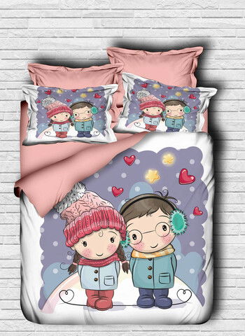 Lenjerie de pat dubla King (EU) (ES), 3 piese, 110, Pearl Home, Bumbac