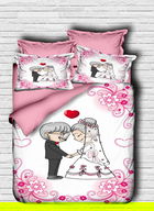 Lenjerie de pat dubla King (EU) (ES), 3 piese, 121, Pearl Home, Bumbac