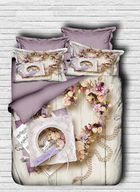 Lenjerie de pat dubla King (EU) (ES), 3 piese, 129, Pearl Home, Bumbac