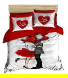 Lenjerie de pat dubla King (EU) (ES), 3 piese, 154, Pearl Home, Bumbac