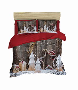 Lenjerie de pat dubla King (IT), 3 piese, 408, Pearl Home, Bumbac