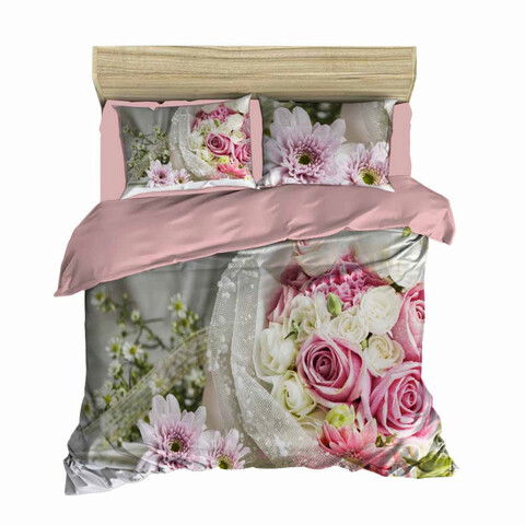 Lenjerie de pat dubla King (FR), 3 piese, 113, Pearl Home, Bumbac