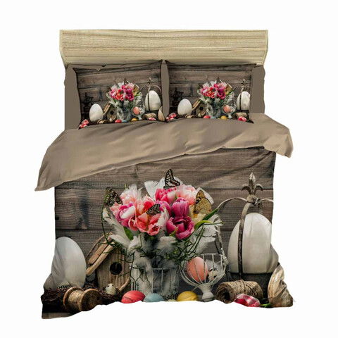 Lenjerie de pat dubla King (FR), 3 piese, 116, Pearl Home, Bumbac