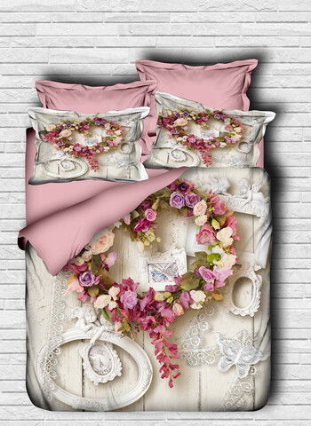 Lenjerie de pat dubla King (FR), 3 piese, 128, Pearl Home, Bumbac