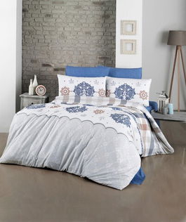 Set lenjerie de pat pentru o persoana Single XL (DE), 2 piese, Galina, Victoria, 65% bumbac/35% poliester
