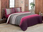 Lenjerie de pat dubla Super King (EU) (IT), 3 piese, Lotus v2, Victoria, 65% bumbac/35% poliester