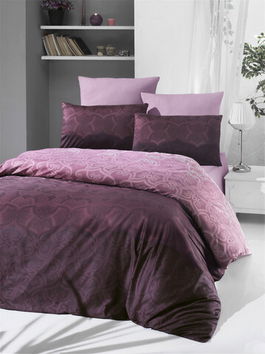 Lenjerie de pat pentru o persoana (FR), Pandora - Rose, Victoria, Bumbac Satinat