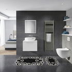 Set covoraș de baie (2 bucăți), Alanur Home, 21010915SY, Poliester, Alb negru