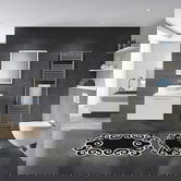 Set covoraș de baie (2 bucăți), Alanur Home, 21010915SY, Poliester, Alb negru
