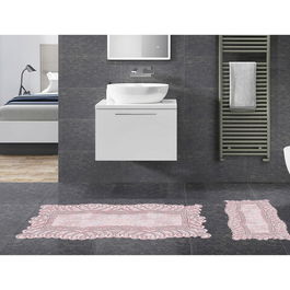 Set covoraș de baie (2 bucăți), Alanur Home, 21016115PU, Poliester, Roz pudra