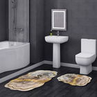 Set covoraș de baie (2 bucăți), Alanur Home, 21018415BJ, Poliester, Alb / nurcă / auriu