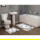 Set covoraș de baie (2 bucăți), Alanur Home, 210FG41515GR, Poliester, Gri