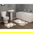 Set covoraș de baie (2 bucăți), Alanur Home, 210FG41515BJ, Poliester, Bej/Alb