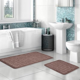 Set covoraș de baie (2 bucăți), Alanur Home, COTTONKT000540, Bumbac, Maro