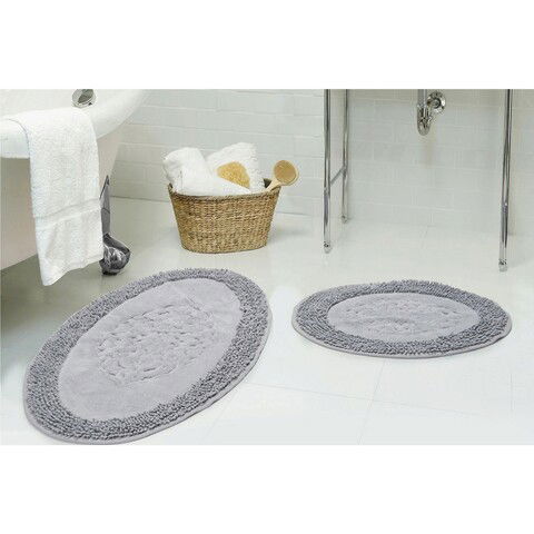 Set covoraș de baie (2 bucăți), Alanur Home, COTTONKT000418, Bumbac, Gri