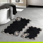 Set covoraș de baie (2 bucăți), Alanur Home, ALNE4645, Poliester, Alb negru