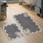 Set covoraș de baie (2 bucăți), Alanur Home, ALNE4646, Poliester, Antracit