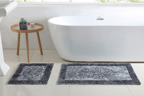 Set covoraș de baie (2 bucăți), Alanur Home, COTTONKT000207, Bumbac, Antracit