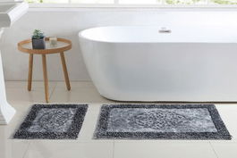 Set covoraș de baie (2 bucăți), Alanur Home, COTTONKT000207, Bumbac, Antracit