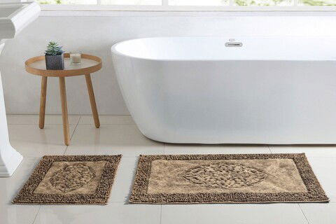 Set covoraș de baie (2 bucăți), Alanur Home, COTTONKT000209, Bumbac, Maro