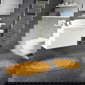 Set covoraș de baie (2 bucăți), Alanur Home, COTTONKT000218, Bumbac, Galben mustar