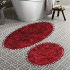 Set covoraș de baie (2 bucăți), Alanur Home, COTTONKT000528, Bumbac, Rosu claret