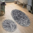 Set covoraș de baie (2 bucăți), Alanur Home, COTTONKT000529, Bumbac, Gri